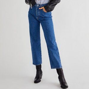 LEVI'S Ribcage Straight Ankle Jeans - "Georgie" wash - Size 27 NWT